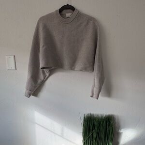 SOLD - Aritzia Wilfred Free Light Gray Ribbed Sweater